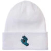 Santa Cruz Screaming Hand Long Shoreman Beanie - White -Jet Ski Store 193172261796 1