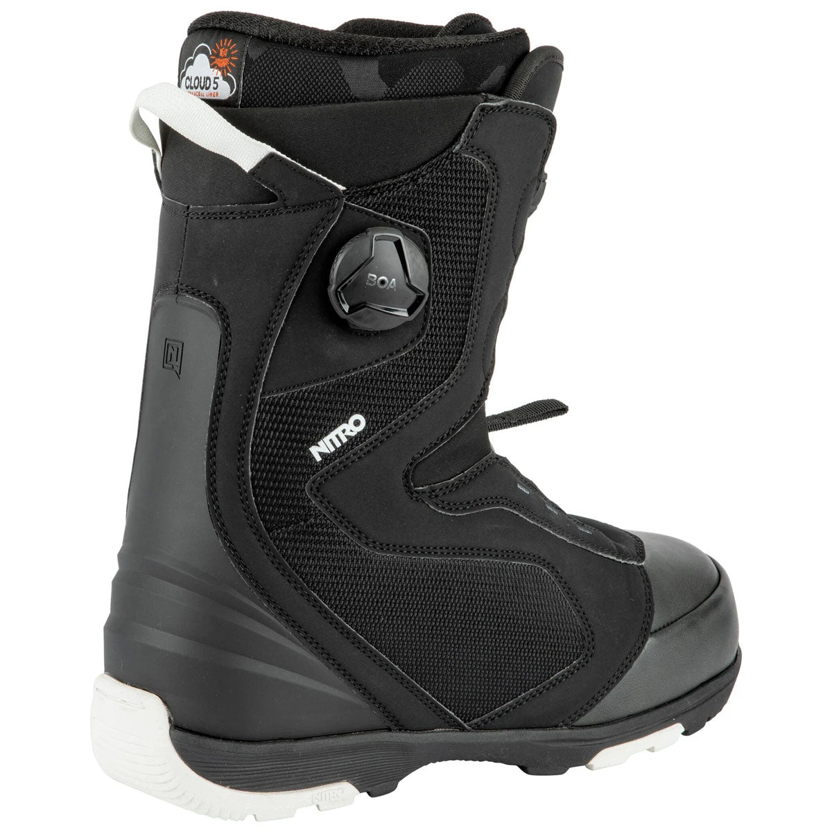 Nitro Club Boa 2023 Snowboard Boots - Black/White 4 Nitro Club Boa 2023 Snowboard Boots - Black/White - Image 2